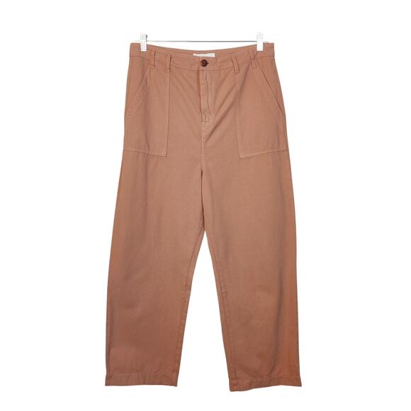 NWT The Great Voyager Cropped Straight Leg Cotton Twill Pants Washed Rose 31